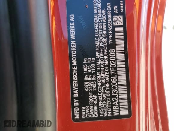 ✅ 2020 BMW 2 Series 230i xDrive • VIN: WBA2J3C06L7F02008 • Lot: 51309933. Listed on Copart with 14,638 mi. Free auction sales archive from the USA and detailed vehicle history report at DreamBid. Image 12.