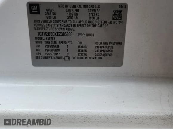 ✅ 2014 GMC Sierra 1500 SLE • VIN: 1GTV2UECXEZ305888 • Lot: 93067755. Wystawiony na Copart z przebiegiem 193 449 mil. Bezpłatny archiwum sprzedaży aukcyjnych z USA i szczegółowy raport historii pojazdu na DreamBid. Zdjęcie 12.