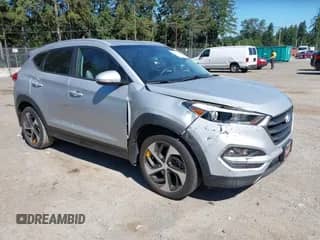 2016 Hyundai Tucson Limited with VIN KM8J33A23GU188444, listed as a IAAI auction lot 42677621 with 111,420 mi miles and . Bid and sale history available at DreamBid. Image 1.