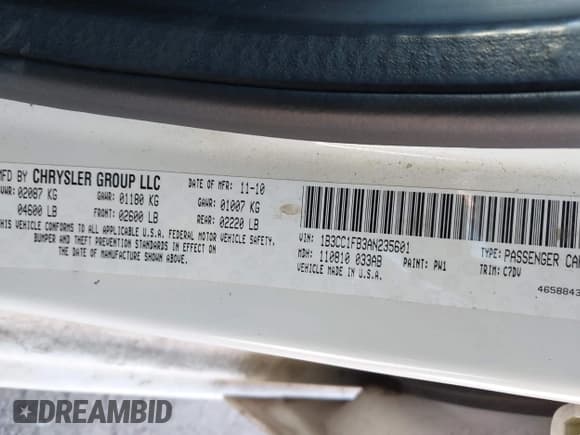 ✅ 2010 Dodge Avenger Express • VIN: 1B3CC1FB3AN235601 • Лот: 41354391. Опубликован ранее на IAAI с пробегом 141 250 миль. Бесплатный доступ к архиву аукционных продаж из США и подробный отчёт об истории автомобиля на DreamBid. Изображение 9.