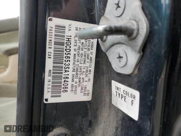 ✅ 1995 Honda Accord EX • VIN: 1HGCD5653SA164066 • Лот: 48237175. Опубликован ранее на Copart с пробегом 125 992 миль. Бесплатный доступ к архиву аукционных продаж из США и подробный отчёт об истории автомобиля на DreamBid. Изображение 12.