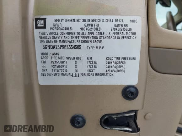 ✅ 2006 Chevrolet HHR LT • VIN: 3GNDA23P96S554505 • Lot: 42099860. Listed on IAAI with 185,957 mi. Free auction sales archive from the USA and detailed vehicle history report at DreamBid. Image 9.