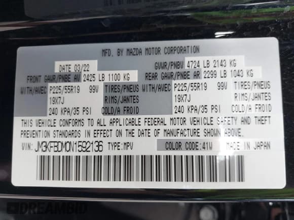 ✅ 2022 Mazda CX-5 S Premium • VIN: JM3KFBDM0N1592136 • Лот: 42800216. Опубликован ранее на IAAI с пробегом 15 367 миль. Бесплатный доступ к архиву аукционных продаж из США и подробный отчёт об истории автомобиля на DreamBid. Изображение 9.