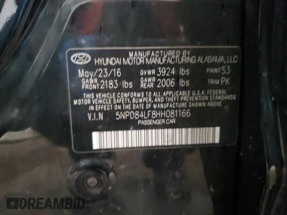 2017 Hyundai Elantra SE with VIN 5NPD84LF8HH081166, listed as a Copart auction lot 90325765 with 146,037 mi miles and Clean title. Bid and sale history available at DreamBid. Image 12.