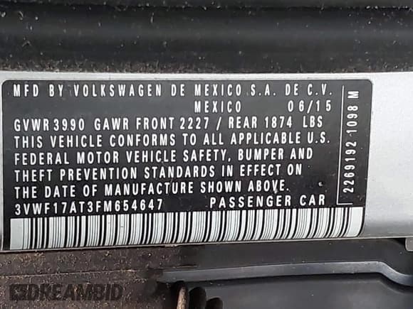 ✅ 2015 Volkswagen Beetle Fleet Edition • VIN: 3VWF17AT3FM654647 • Лот: 42336350. Опубликован ранее на IAAI с пробегом 44 312 миль. Бесплатный доступ к архиву аукционных продаж из США и подробный отчёт об истории автомобиля на DreamBid. Изображение 9.