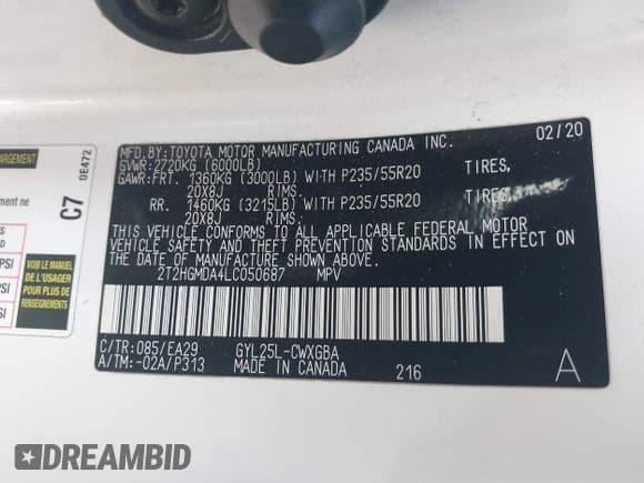 ✅ 2020 Lexus RX 450h • VIN: 2T2HGMDA4LC050687 • Лот: 42171004. Опубликован ранее на IAAI с пробегом 85 936 миль. Бесплатный доступ к архиву аукционных продаж из США и подробный отчёт об истории автомобиля на DreamBid. Изображение 9.