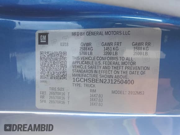 ✅ 2018 Chevrolet Colorado 2WD Work Truck • VIN: 1GCHSBEN2J1250400 • Лот: 44806685. Опубликован ранее на Copart с пробегом 103 133 миль. Бесплатный доступ к архиву аукционных продаж из США и подробный отчёт об истории автомобиля на DreamBid. Изображение 14.