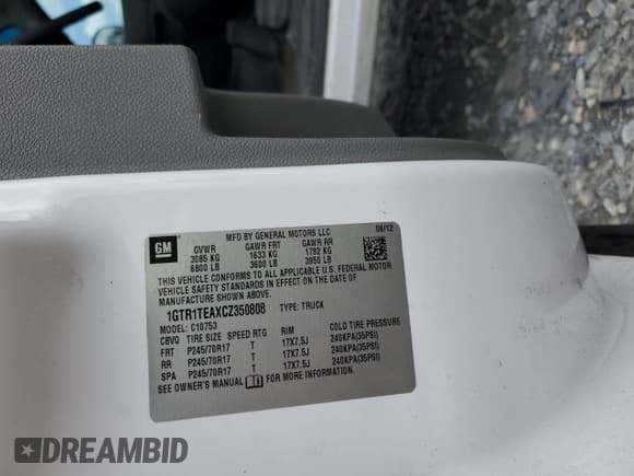 ✅ 2012 GMC Sierra 1500 • VIN: 1GTR1TEAXCZ350808 • Lot: 55143555. Wystawiony na Copart z przebiegiem 124 941 mil. Bezpłatny archiwum sprzedaży aukcyjnych z USA i szczegółowy raport historii pojazdu na DreamBid. Zdjęcie 12.