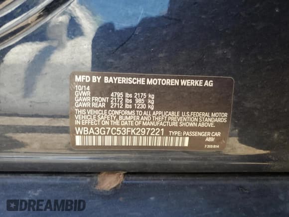 ✅ 2015 BMW 3 Series 328i xDrive • VIN: WBA3G7C53FK297221 • Lot: 68935055. Wystawiony na Copart z przebiegiem 180 674 mil. Bezpłatny archiwum sprzedaży aukcyjnych z USA i szczegółowy raport historii pojazdu na DreamBid. Zdjęcie 12.