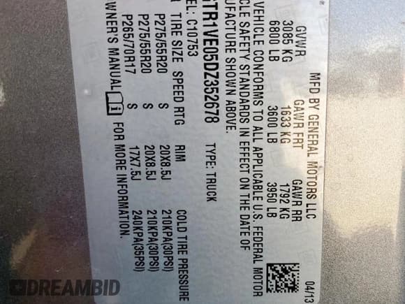 ✅ 2013 GMC Sierra 1500 SLE • VIN: 1GTR1VE05DZ352678 • Лот: 91937055. Опубликован ранее на Copart с пробегом 138 338 миль. Бесплатный доступ к архиву аукционных продаж из США и подробный отчёт об истории автомобиля на DreamBid. Изображение 12.