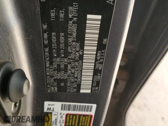 ✅ 2023 Toyota Highlander XLE • VIN: 5TDKDRBH5PS025049 • Лот: 82354425. Опубликован ранее на Copart с пробегом 57 179 миль. Бесплатный доступ к архиву аукционных продаж из США и подробный отчёт об истории автомобиля на DreamBid. Изображение 13.