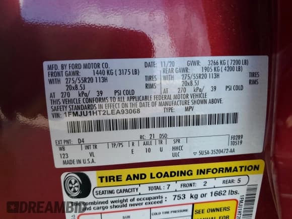 ✅ 2020 Ford Expedition XLT • VIN: 1FMJU1HT2LEA93068 • Лот: 81719705. Опубликован ранее на Copart с пробегом 70 158 миль. Бесплатный доступ к архиву аукционных продаж из США и подробный отчёт об истории автомобиля на DreamBid. Изображение 13.