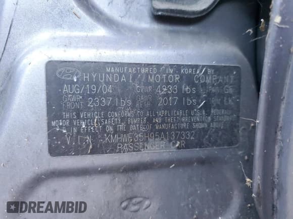 ✅ 2005 Hyundai Sonata GLS • VIN: KMHWF35H95A137332 • Lot: 90840785. Wystawiony na Copart z przebiegiem Nie podano. Bezpłatny archiwum sprzedaży aukcyjnych z USA i szczegółowy raport historii pojazdu na DreamBid. Zdjęcie 12.