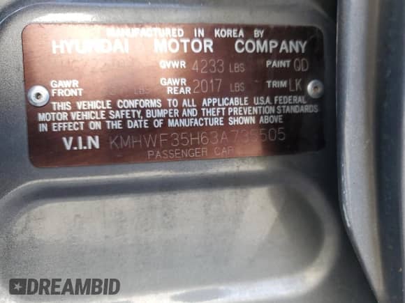 2003 Hyundai Sonata GLS с VIN KMHWF35H63A735505, выставлен на аукционе Copart как лот 81196814 с пробегом 82 051 миль миль и Списание • Salvage title. История ставок и продаж доступна на DreamBid. Изображение 13.