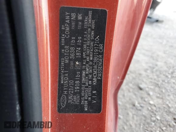 ✅ 2011 Hyundai Accent GS • VIN: KMHCM3AC3BU191710 • Лот: 78086314. Опубликован ранее на Copart с пробегом Не указан. Бесплатный доступ к архиву аукционных продаж из США и подробный отчёт об истории автомобиля на DreamBid. Изображение 13.