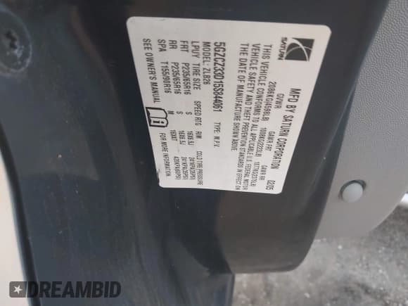 ✅ 2005 Saturn VUE • VIN: 5GZCZ33D15S844061 • Lot: 42751286. Wystawiony na IAAI z przebiegiem 53 047 mil. Bezpłatny archiwum sprzedaży aukcyjnych z USA i szczegółowy raport historii pojazdu na DreamBid. Zdjęcie 9.