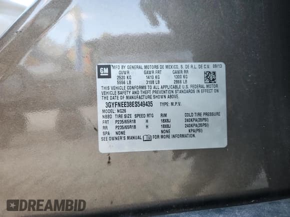 ✅ 2014 Cadillac SRX Luxury Collection • VIN: 3GYFNEE38ES549435 • Lot: 93002275. Listed on Copart with 146,599 mi. Free auction sales archive from the USA and detailed vehicle history report at DreamBid. Image 13.