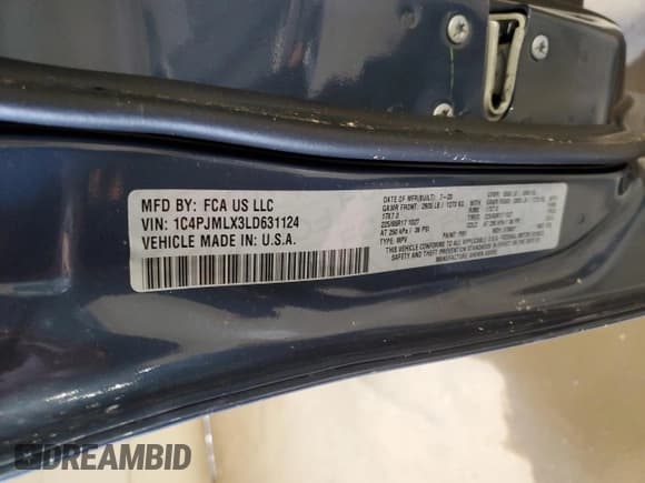 ✅ 2020 Jeep Cherokee Lux • VIN: 1C4PJMLX3LD631124 • Lot: 66856084. Wystawiony na Copart z przebiegiem 32 820 mil. Bezpłatny archiwum sprzedaży aukcyjnych z USA i szczegółowy raport historii pojazdu na DreamBid. Zdjęcie 13.