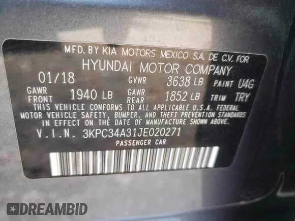 2018 Hyundai Accent Limited z VIN 3KPC34A31JE020271, wystawiony jako Copart lot #75276903 z przebiegiem 71 073 mil mil oraz . Historia ofert i sprzedaży dostępna na DreamBid. Obrazek 12.