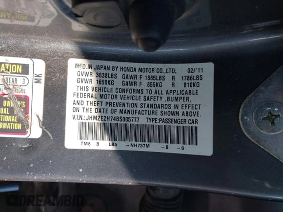 ✅ 2011 Honda Insight EX • VIN: JHMZE2H74BS005777 • Lot: 43217504. Wystawiony na IAAI z przebiegiem 211 541 mil. Bezpłatny archiwum sprzedaży aukcyjnych z USA i szczegółowy raport historii pojazdu na DreamBid. Zdjęcie 9.