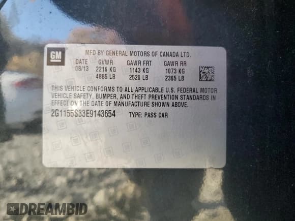 ✅ 2014 Chevrolet Impala LTZ • VIN: 2G1155S33E9143654 • Лот: 77271374. Опубликован ранее на Copart с пробегом 143 603 миль. Бесплатный доступ к архиву аукционных продаж из США и подробный отчёт об истории автомобиля на DreamBid. Изображение 14.