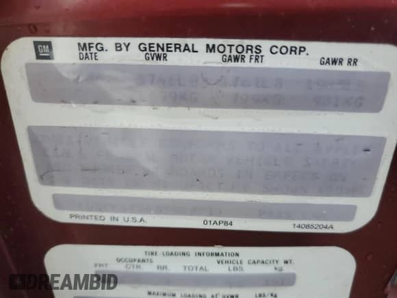 1986 Chevrolet Corvette with VIN 1G1YY6786G5902913, listed as a Copart auction lot 83990034 with Not provided miles and Salvage title. Bid and sale history available at DreamBid. Image 12.