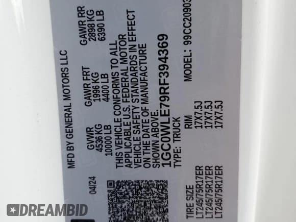 ✅ 2024 Chevrolet Silverado 2500HD Work Truck • VIN: 1GC0WLE79RF394369 • Лот: 76630484. Опубликован ранее на Copart с пробегом Не указан. Бесплатный доступ к архиву аукционных продаж из США и подробный отчёт об истории автомобиля на DreamBid. Изображение 13.