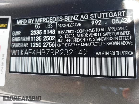 ✅ 2024 Mercedes-Benz C 300 • VIN: W1KAF4HB7RR232142 • Lot: 41155995. Wystawiony na IAAI z przebiegiem 1 109 mil. Bezpłatny archiwum sprzedaży aukcyjnych z USA i szczegółowy raport historii pojazdu na DreamBid. Zdjęcie 9.