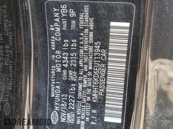 ✅ 2014 Hyundai Genesis Coupe Premium • VIN: KMHHT6KD6EU113945 • Lot: 47502565. Wystawiony na Copart z przebiegiem 133 670 mil. Bezpłatny archiwum sprzedaży aukcyjnych z USA i szczegółowy raport historii pojazdu na DreamBid. Zdjęcie 13.