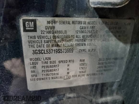 2009 Saturn VUE XR с VIN 3GSCL53719S573669, выставлен на аукционе Copart как лот 85430334 с пробегом 198 016 миль миль и Чистый • Clean title. История ставок и продаж доступна на DreamBid. Изображение 13.