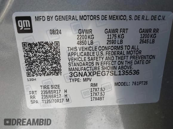 ✅ 2025 Chevrolet Equinox AWD LT • VIN: 3GNAXPEG7SL135536 • Lot: 42623223. Wystawiony na IAAI z przebiegiem 3 303 mil. Bezpłatny archiwum sprzedaży aukcyjnych z USA i szczegółowy raport historii pojazdu na DreamBid. Zdjęcie 9.