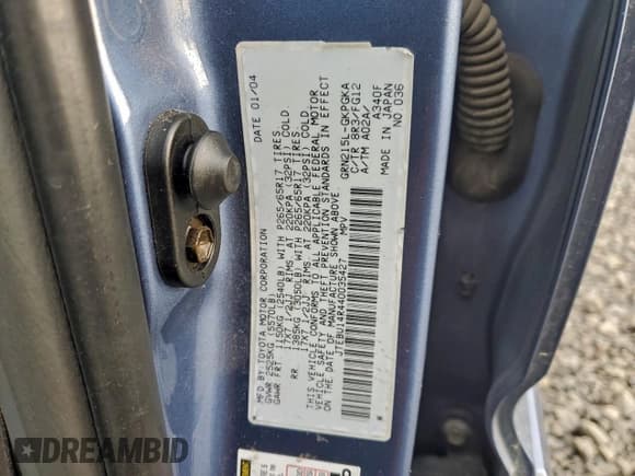 ✅ 2004 Toyota 4Runner SR5 Sport • VIN: JTEBU14R440035427 • Lot: 93759325. Wystawiony na Copart z przebiegiem 249 782 mil. Bezpłatny archiwum sprzedaży aukcyjnych z USA i szczegółowy raport historii pojazdu na DreamBid. Zdjęcie 13.