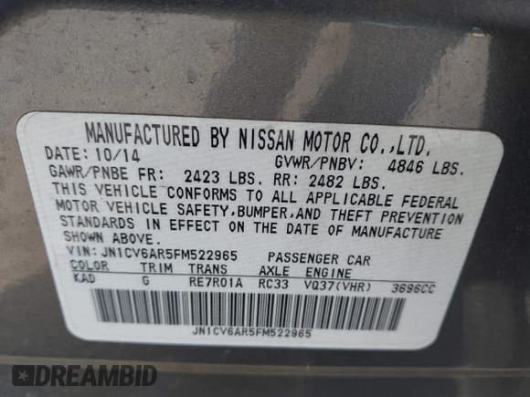 ✅ 2015 Infiniti Q40 • VIN: JN1CV6AR5FM522965 • Lot: 43480334. Wystawiony na IAAI z przebiegiem 216 571 mil. Bezpłatny archiwum sprzedaży aukcyjnych z USA i szczegółowy raport historii pojazdu na DreamBid. Zdjęcie 9.