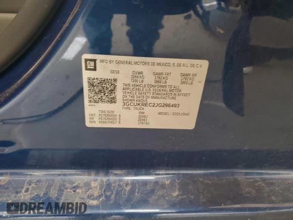 ✅ 2018 Chevrolet Silverado 1500 LT • VIN: 3GCUKREC2JG296493 • Лот: 81932875. Опубликован ранее на Copart с пробегом 95 948 миль. Бесплатный доступ к архиву аукционных продаж из США и подробный отчёт об истории автомобиля на DreamBid. Изображение 12.