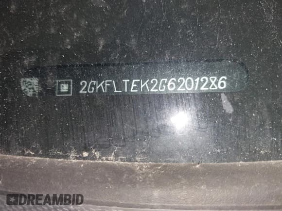 ✅ 2016 GMC Terrain SLE • VIN: 2GKFLTEK2G6201286 • Lot: 42529199. Listed on IAAI with 163,934 mi. Free auction sales archive from the USA and detailed vehicle history report at DreamBid. Image 9.