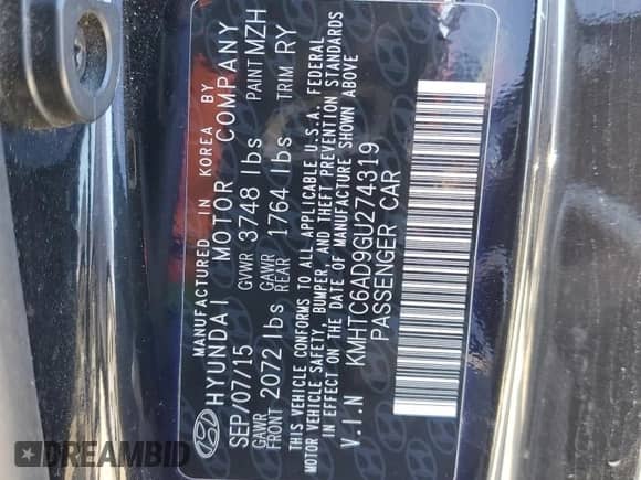 2016 Hyundai Veloster z VIN KMHTC6AD9GU274319, wystawiony jako Copart lot #45099593 z przebiegiem 58 917 mil mil oraz . Historia ofert i sprzedaży dostępna na DreamBid. Obrazek 13.