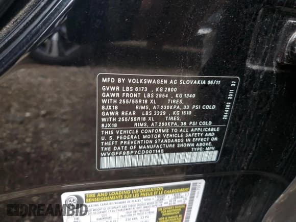 ✅ 2012 Volkswagen Touareg Sport • VIN: WVGFF9BP7CD001145 • Lot: 87206215. Wystawiony na Copart z przebiegiem 115 306 mil. Bezpłatny archiwum sprzedaży aukcyjnych z USA i szczegółowy raport historii pojazdu na DreamBid. Zdjęcie 12.