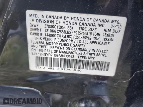 ✅ 2010 Acura MDX Technology • VIN: 2HNYD2H69AH530468 • Lot: 43705746. Wystawiony na IAAI z przebiegiem Nie podano. Bezpłatny archiwum sprzedaży aukcyjnych z USA i szczegółowy raport historii pojazdu na DreamBid. Zdjęcie 9.