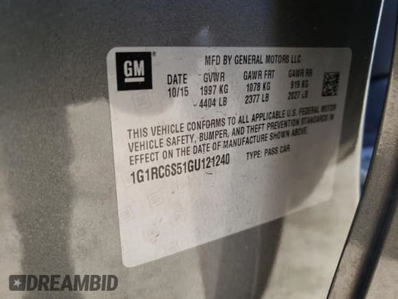 ✅ 2016 Chevrolet Volt LT • VIN: 1G1RC6S51GU121240 • Lot: 46852484. Wystawiony na Copart z przebiegiem 100 285 mil. Bezpłatny archiwum sprzedaży aukcyjnych z USA i szczegółowy raport historii pojazdu na DreamBid. Zdjęcie 14.