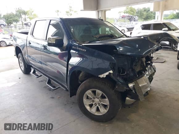 2022 Chevrolet Silverado 1500 LT z VIN 3GCPWCED5NG124441, wystawiony jako IAAI lot #43349948 z przebiegiem 76 262 mil mil oraz . Historia ofert i sprzedaży dostępna na DreamBid. Obrazek 1.