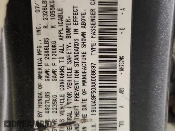 ✅ 2010 Acura TL Technology • VIN: 19UUA9F50AA008697 • Lot: 90062855. Listed on Copart with 192,518 mi. Free auction sales archive from the USA and detailed vehicle history report at DreamBid. Image 12.