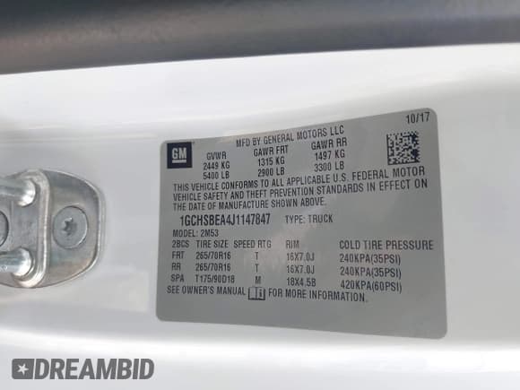 ✅ 2018 Chevrolet Colorado 2WD Work Truck • VIN: 1GCHSBEA4J1147847 • Лот: 42587867. Опубликован ранее на IAAI с пробегом 197 661 миль. Бесплатный доступ к архиву аукционных продаж из США и подробный отчёт об истории автомобиля на DreamBid. Изображение 9.