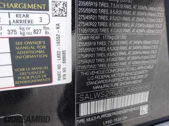 ✅ 2020 Land Rover Range Rover Sport HST • VIN: SALWS2RU6LA888685 • Lot: 41665524. Wystawiony na IAAI z przebiegiem 104 518 mil. Bezpłatny archiwum sprzedaży aukcyjnych z USA i szczegółowy raport historii pojazdu na DreamBid. Zdjęcie 9.