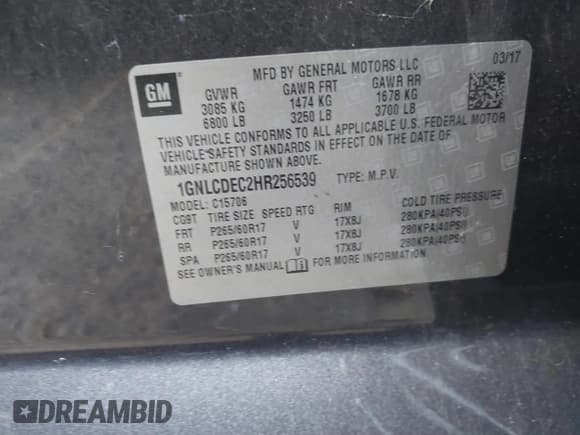 ✅ 2017 Chevrolet Tahoe Commercial • VIN: 1GNLCDEC2HR256539 • Lot: 41718466. Listed on IAAI with 202,134 mi. Free auction sales archive from the USA and detailed vehicle history report at DreamBid. Image 9.