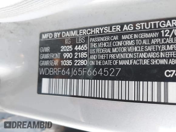 ✅ 2005 Mercedes-Benz C 320 • VIN: WDBRF64J65F664527 • Lot: 43876077. Wystawiony na IAAI z przebiegiem 198 338 mil. Bezpłatny archiwum sprzedaży aukcyjnych z USA i szczegółowy raport historii pojazdu na DreamBid. Zdjęcie 9.