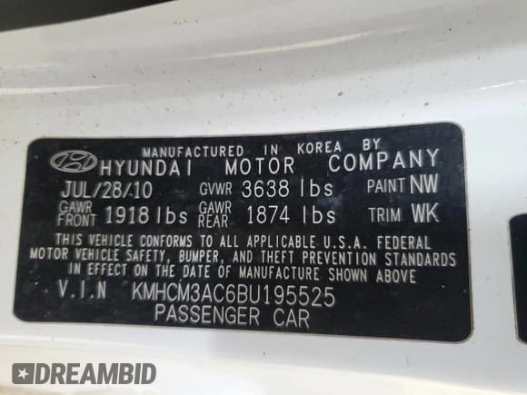 ✅ 2011 Hyundai Accent GS • VIN: KMHCM3AC6BU195525 • Лот: 46824725. Опубликован ранее на Copart с пробегом 151 544 миль. Бесплатный доступ к архиву аукционных продаж из США и подробный отчёт об истории автомобиля на DreamBid. Изображение 12.