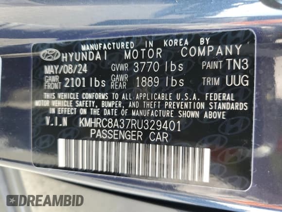 ✅ 2024 Hyundai Venue Limited • VIN: KMHRC8A37RU329401 • Lot: 80789614. Listed on Copart with 975 mi. Free auction sales archive from the USA and detailed vehicle history report at DreamBid. Image 14.