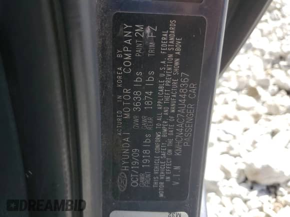 2010 Hyundai Accent GLS with VIN KMHCN4AC7AU448367, listed as a Copart auction lot 81972315 with 178,698 mi miles and Salvage title. Bid and sale history available at DreamBid. Image 12.