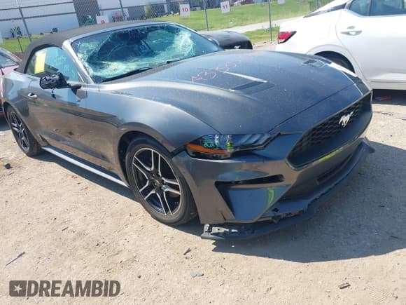 ✅ 2018 Ford Mustang EcoBoost Premium • VIN: 1FATP8UH6J5109483 • Lot: 43357483. Listed on IAAI with 58,695 mi. Free auction sales archive from the USA and detailed vehicle history report at DreamBid. Image 1.