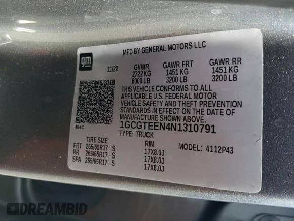 ✅ 2022 Chevrolet Colorado 4WD ZR2 • VIN: 1GCGTEEN4N1310791 • Лот: 70468184. Опубликован ранее на Copart с пробегом 27 006 миль. Бесплатный доступ к архиву аукционных продаж из США и подробный отчёт об истории автомобиля на DreamBid. Изображение 12.